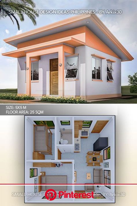 Small House Architecture, Small House Blueprints, Little House Plans, Small House Layout, Two Bedroom House, Modern Small House Design, Simple House Design, House Plan Gallery, Sims House Plans