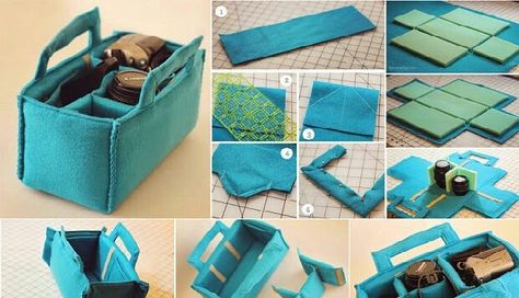 Diy Camera Bag, Diy Bag Organiser, Handbag Sewing Patterns, Diy Camera, Diy Bag Designs, Fabric Christmas Ornaments Diy, Quilted Christmas Ornaments, Sew Ins, Diy Bricolage