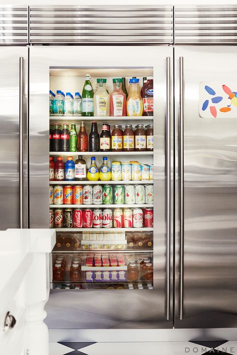 You’ll Never Guess How Many Beverages the Kardashians Keep in Their Fridge via @MyDomaine Kardashian Refrigerator, Kris Jenner Kitchen, Drinks Fridge, Drink Fridge, Desain Pantry, Refrigerator Organization, Fridge Organization, The Kardashians, Pantry Design