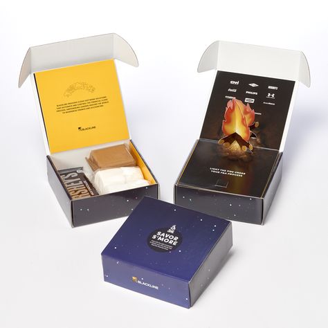 Pop Up Campfire Smores Box by Sneller Smores Campfire, Campfire Smores, Promotional Packaging, Press Kits, Pr Kit, Small Business Packaging Ideas, Promotional Products Marketing, Box Packaging Design, Soap Packaging