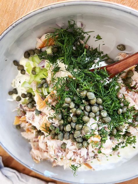 Traditional Deviled Eggs, Trout Salad, Smoked Trout Recipe, Danish Rye Bread, Smoked Trout Salad, Crisp Bread, Trout Recipes, Grazing Board, Smoked Trout