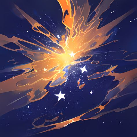 Simple Art Backgrounds, Blue And Orange Character Design, Orange Star Aesthetic, Orange Art Aesthetic, Harmony Art Design, Compositions Drawing, Shape Design Art, Shooting Star Aesthetic, The Stars Aesthetic