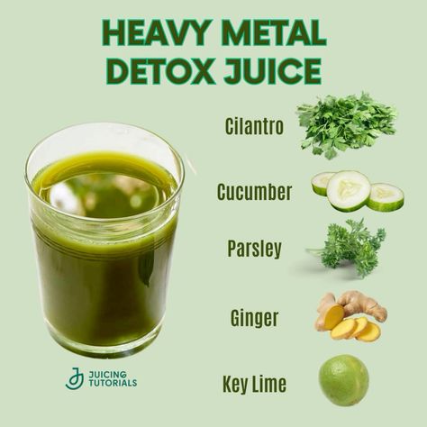 Heavy Metal Detox Juice Heavy Metal Juice Cleanse, Detox Recipes Drinks, Parasite Cleanse Juice, Heavy Metal Smoothie, Heavy Metal Detoxification, Heavy Metal Detox Smoothie, Metal Detox Smoothie, Health Juice Recipes, Smoothie Aesthetic