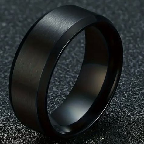 Men’s Black Plated Stainless Steel Matte 8mm Size 10 New! Stone Rings For Men, Gothic Wedding Rings, Silicone Wedding Band, David Yurman Bracelet, Black Stone Ring, Black Engagement Ring, Black Tungsten Rings, Black Wedding Band, Titanium Wedding Rings