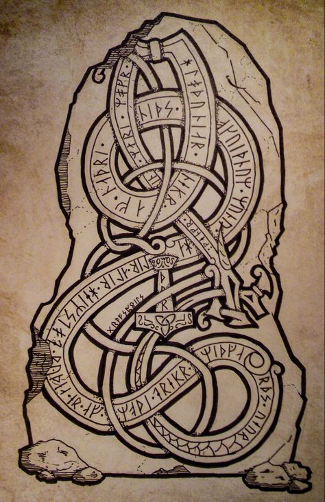 Viking Ornament Pattern, Norse God Tattoo, Jormungandr Tattoo, Gaelic Tattoo, Scandinavian Ornaments, Traditional Viking Tattoos, Thor Tattoo, Viking Knotwork, Fake Skin Tattoo