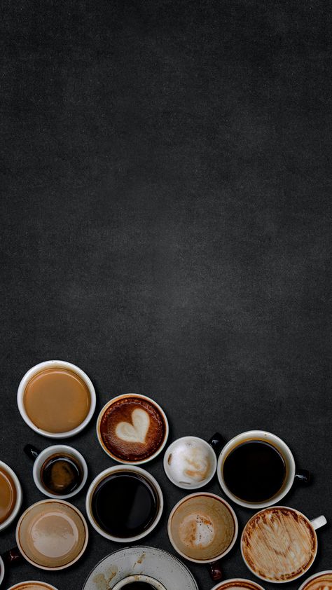 Download free illustration of Coffee cups on a black textured wallpaper about aesthetic, android wallpaper, aromatic, background and beverage Wallpaper Coffee Shop, Coffee Iphone Wallpaper, Coffee Shop Wallpaper, Black Textured Wallpaper, Coffee Wallpapers, Coffee Wallpaper Iphone, Coffee Magazine, Wall Iphone, Tech Wallpaper