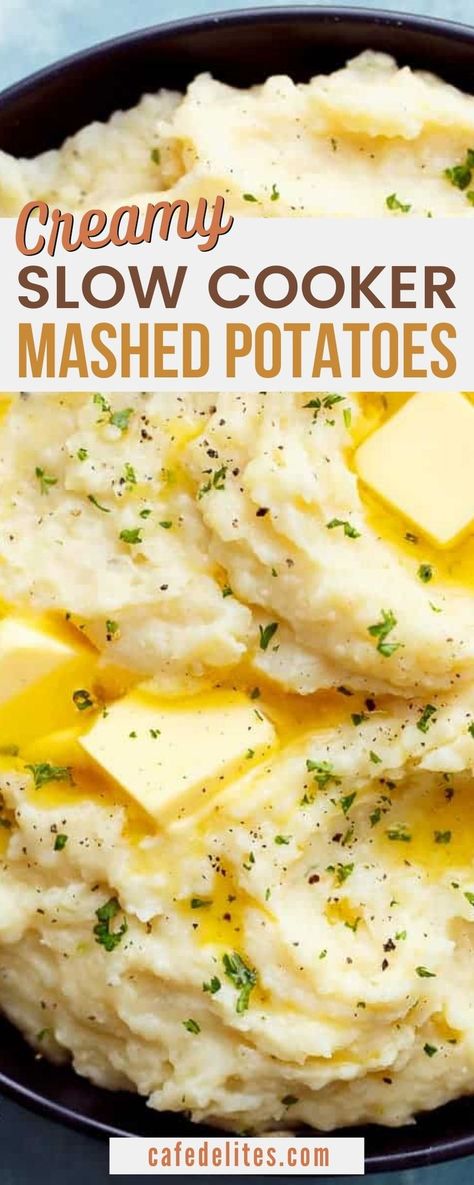 Crock Pot Mashed Potatoes, Potatoes Crockpot, Potato Recipes Crockpot, Slow Cooker Mashed Potatoes, Crockpot Mashed Potatoes, Cream Cheese Potatoes, Crock Pot Potatoes, Easy Mashed Potatoes, Best Mashed Potatoes