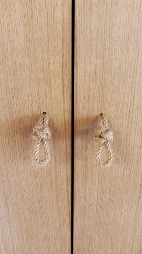 "Cabinet door knob. Knots kraft. Authentic style product. 100% natural jute rope with no synthetic fillers. Without glue or staplers. Uses rope the with diameter 0.24\" (6 mm) Mounting hole diameter 0.32\" (8 mm) Durable and long life product. NOTICE: to order an additional number of cabinet door knobs, contact me directly. I will add the quantity to the list before you can place an order. Thanks. *As these items are handmade, although best efforts will be put in to ensure consistency, there may Diy Door Knobs, Cabinet Door Knob, Diy Knobs, Handmade Knobs, Drawer Cupboard, Industrial Kitchen Design, Small Door, Rustic Modern Farmhouse, Cabinet Door Styles