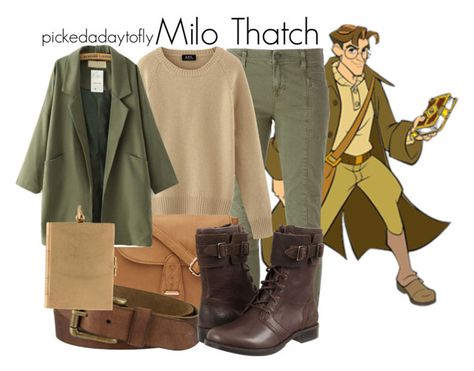 "Milo Thatch" by pickedadaytofly ❤ liked on Polyvore featuring J Brand, Timberland, UGG Australia, disney, AtlantisTheLostEmpire and Milothatch Milo Thatch Disneybound, Milo Thatch Outfit, Milo Thatch Costume, Milo Thatch Cosplay, Milo Costume, Milo Thatch Aesthetic, Milo Cosplay, Atlantis Cosplay, Milo Thatch