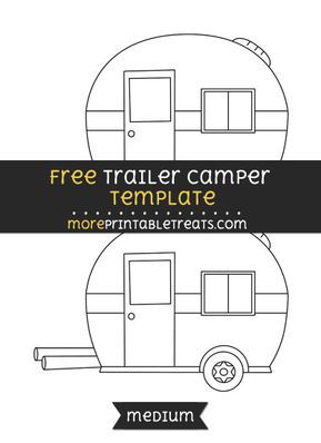 Trailer Camper Template - Medium Caravan Quilt Free Pattern, Camper Applique Pattern Free, Caravan Applique Template, Camper Template Free Printable, Camping Templates Free Printables, Camping Quilt Patterns Free, Camper Quilt Patterns Free, Sewing Printables Free, Free Applique Patterns Templates