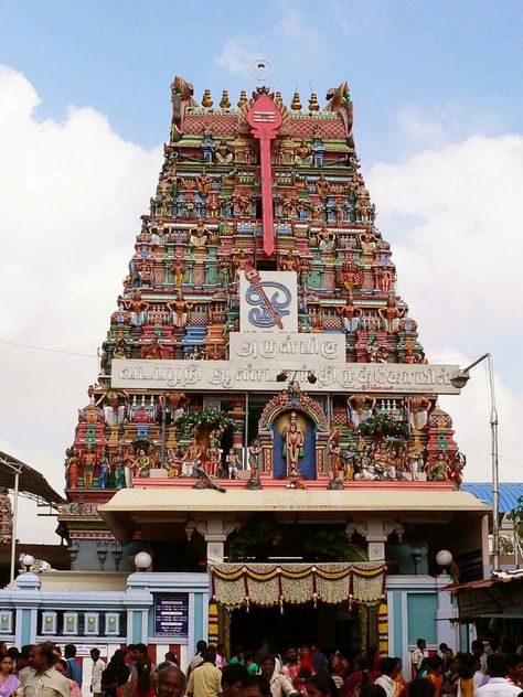 Beautiful Vadapalani Muruga Temple in Chennai, #TamilNadu, India Plain Blue Background, Murugan Temple, Singapore Tour Package, Malaysia Resorts, Malaysia Tour, Singapore Tour, Honeymoon Tour Packages, Blue Background Wallpapers, Lord Murugan Wallpapers