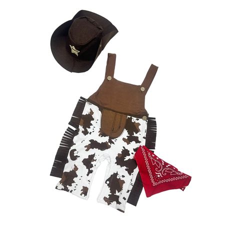 PRICES MAY VARY. 3pcs Baby Boys' Cowboy outfit Suspenders Overalls+Hat+Handkerchief Hat with press button closures for comfortable wearing Lovely animal cow lines, sides designed with hard tassels Press button closures of diaper for easy changing Perfect for birthday, halloween ,family holiday or daily wear Set Include: 1x Cowboy Romper, 1x Hat, 1x Scarf  Condition: New  Material: Cotton  Color: Brown(As pictures show) Cowboy Suspenders, Girls Cowboy Costume, Boys Cowboy Costume, Baby Boy Cowboy, Kids Cowboy Hats, Cowboy Outfit, Games Halloween, Cowboy Costume, Cowboy Baby