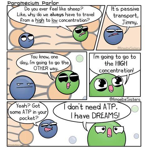 #science #biology #scicomm #sciart #molecules Cell transport, passive transport, ATP Cell Biology Memes, Science Jokes Biology, Microbiology Humor, Bio Chemistry, Passive Transport, Biology Jokes, Biology Memes, Biology Activity, Cell Transport