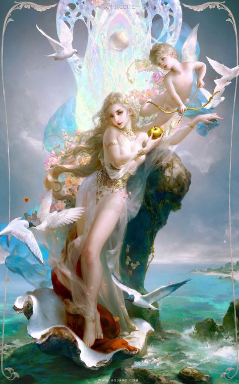 "Aphrodite" by Lightwing Academy Aphrodite Goddess, Heroic Fantasy, Nice Art, Goddess Of Love, Arte Fantasy, Greek Goddess, Greek Gods, Gods And Goddesses, Aphrodite