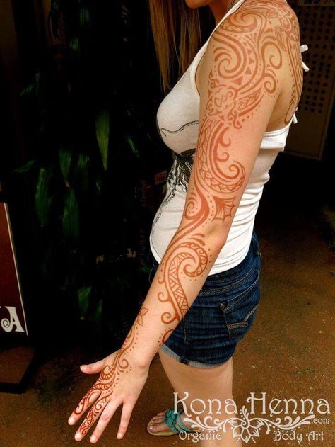 Arm henna Full Arm Henna Tattoo, Henna Arm Tattoos For Women, Full Arm Henna Designs, Henna Designs Arm Sleeve, Henna Arm Sleeve, Upper Arm Henna, Full Sleeve Henna, Body Henna Designs, Full Arm Henna