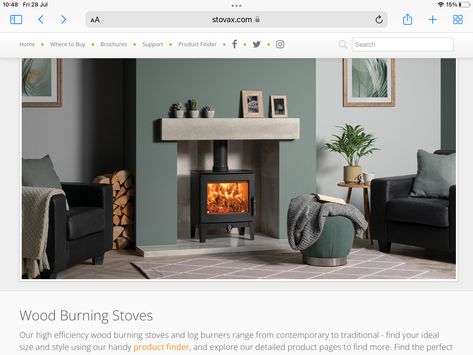 Modern Log Burners, Wood Burner Fireplace, Log Burner Fireplace, Log Burner Living Room, Modern Wood Burning Stoves, Solid Fuel Stove, Slate Fireplace, Navy Living Rooms, Wood Heat