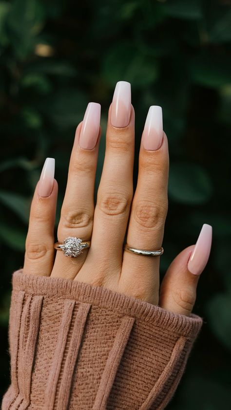 Embrace understated elegance with this gorgeous nude base featuring a dreamy white ombre! This manicure perfectly blends sophistication and modern style, making it a must-try for any nail lover. The subtle gradient adds a touch of softness and dimension, ideal for both casual outings and special occasions. Pair it with minimalist jewelry for a chic look or let it shine on its own. Ready to elevate your nail game? Pin this stunning design for your next salon visit! Beige Nails White Tips, Nude Pink Ombre Nails, Gradient French Tip Nails, Beige Ombre Nails, French Fade Nails, French Fade, White Tips, Pink Ombre Nails, Plaid Nails