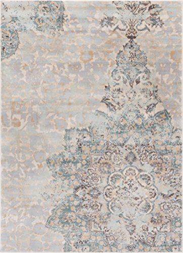 Well Woven Kensington Ciato Blue Modern Medallion Vintage Distressed Area Rug 9'3" x 12'6" Well Woven Loft Cafe, Big Living Room, Modern Carpets, Distressed Area Rug, Bedroom Makeover Ideas, Carpet Texture, Cotton Stems, Home Flooring, Rug Inspiration