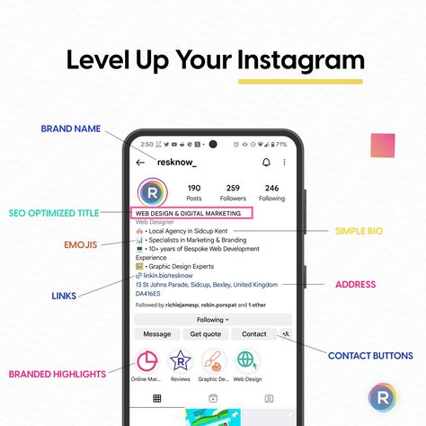 Follow these expert tips 📝 Craft a Memorable Bio:✨🎯 📞✉️ Seamless Contact Options: 💬 🔍📈 Boost Discoverability with SEO:🌟 🌍📍 Leverage Location Details:. 🤝 🎨📂 Eye-Catching Highlights:. 🌈 #socialmediatips #instagram #resknow Instagram Management Tips, Instagram Seo Tips, Instagram Seo, Finance Accounting, Social Media Marketing Planner, Social Media Content Planner, Instagram Branding Design, Small Business Instagram, Social Media Tools