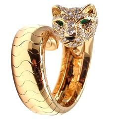 Cartier Collection, Cartier Panther, Vintage Cluster Ring, Panther Ring, Emerald Eyes, Cartier Panthere, Emerald Ring Gold, Yellow Gold Diamond Ring, Onyx Ring