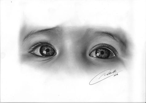 Baby Eyes Tattoo, Baby Eyes Drawing, Eye Drawing Pencil, Baby Eye, Nose Tattoo, Tattoo For Baby Girl, Drawing Baby, Charcoal Artwork, Hyperrealistic Art