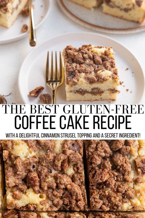 Gluten Free Coffee Cake Recipe, Healthy Coffee Cake, Gluten Free Coffee Cake, Gluten Free Brunch, Gluten Free Coffee, Dairy Free Coffee, Retro Desserts, Gf Breakfast, Cookies Gluten Free