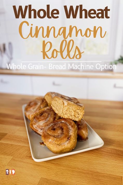 Whole Wheat Cinnamon Rolls, Wheat Cinnamon Rolls, Healthy Cinnamon Rolls, Mediterranean Cooking, Cinnamon Roll Recipe, Yeast Breads, Dough Ingredients, Baked Apple, Sweet Rolls