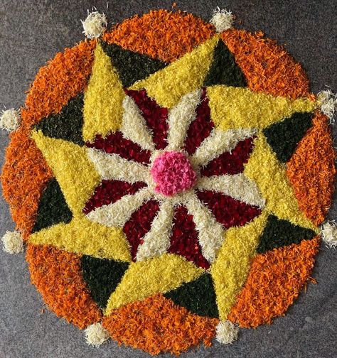 Onam ‘21 Simple Pookalam, Onam Rangoli, Hotel Flower Arrangements, Pookalam Design, Simple Flower Rangoli, Flowers Rangoli, Hotel Flowers, Festival Rangoli, Simple Rangoli Designs Images