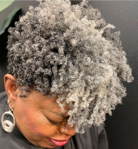 4c Short Afro, Grey Hair Journey, Grey Hair Pieces, Grey Curly Hair, Natural Hair Salons, Short Silver Hair, Tapered Natural Hair, Natural Hair Cuts, Natural Hair Stylists