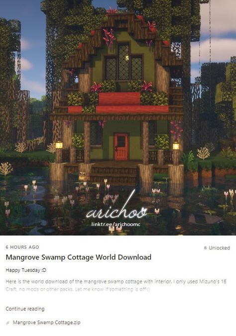 Minecraft Mangrove Color Pallet, Mincraft Idea Houses Mangrove, Mangrove Palette Minecraft, Swamp Biome Minecraft, Cute Mangrove House Minecraft, Mangrove Forest Minecraft, Mangrove Wood Builds Minecraft, Minecraft Swamp Cottage, Dark Cottagecore Minecraft