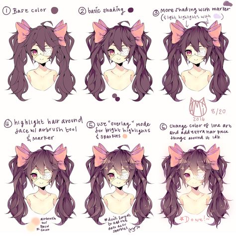 Hair coloring tutorial ;^) (I FEEL BAD FOR SPAMMING PLS IGNORE MY SPAM LMAO) Hair Coloring Tutorial, Damien Lavey, Hair Shading, Anime Hair Color, Pelo Anime, Digital Rendering, I Feel Bad, Kartu Valentine, Drawing Hair