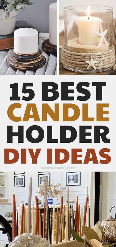 If you're looking for some creative and fun DIY projects, DIY candle holders are a great option. With a little bit of imagination, you can turn simple objects into beautiful and unique candle holders or candle pedestals. Diy Candle Pedestal, Large Candle Holders Decor, Tall Candle Holders Decor, Diy Pillar Candle Holders, Easy Diy Candle Holders, Votive Candle Holders Diy, Candle Stand Diy, Long Candle Holder, Diy Candle Stick Holder