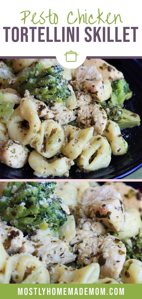 Chicken Pesto Tortellini Bake, Pesto Ravioli With Chicken, Garlic Parmesan Tortellini With Chicken And Broccoli, Chicken Pesto Tortellini Recipes, Pesto Tortellini Recipes, Chicken Tortellini Skillet, Chicken Pesto Tortellini, Tortellini And Broccoli, Chicken Cheese Tortellini