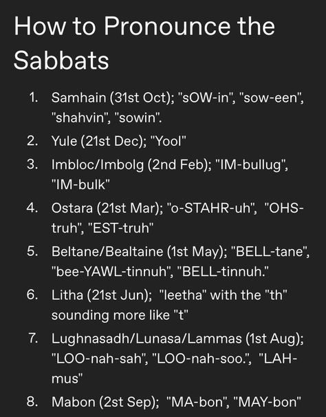 How To Pronounce The Sabbats, 11 Signs You Were Born A Witch, Broomcloset Witch Tips, Wicca Crafts Diy, Druidry Spirituality, The History Of Witchcraft, Pagan Tips, Witch Holidays, Witchy Holidays