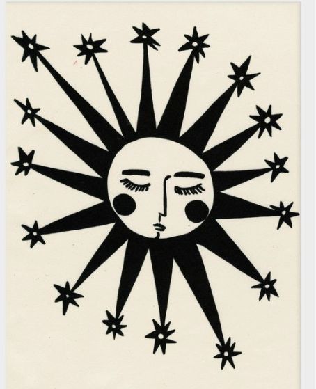 Lino Art, Sun Illustration, White Drawing, Sun Art, Lino Print, Stylish Home, Art Paint, 그림 그리기, Linocut