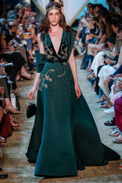 Elie Saab Haute Couture, Elie Saab Fall, Elie Saab Couture, Elizabeth Banks, Green Gown, Atelier Versace, Naomi Watts, Diane Kruger, فستان سهرة