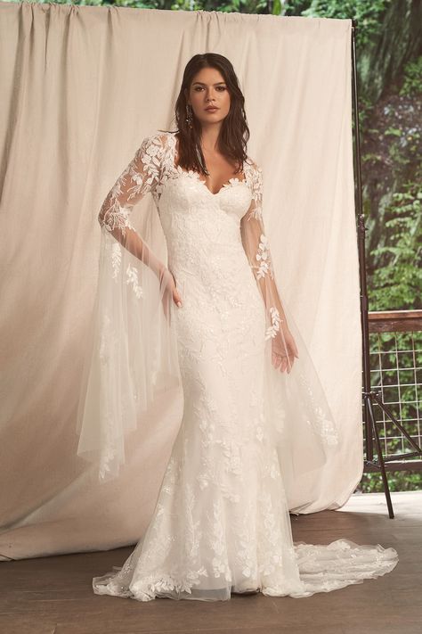 Flare Gown Styles, Lillian West Bridal, Lillian West Wedding Dress, Ethereal Bride, Girls Bridesmaid Dresses, Lillian West, Long Sleeve Sheath Dress, Bridal Elegance, Fit And Flare Wedding Dress