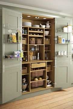 10 Kitchen Pantry Ideas for Your Home - Town & Country Living Kitchen Cabinet Shelves, Kitchen Storage Units, Kitchen Appliance Storage, Kitchen Larder, Closet Built Ins, Built In Cupboards, Kitchen Pantry Storage, Kitchen Pantry Design, Kitchen Pantry Cabinets