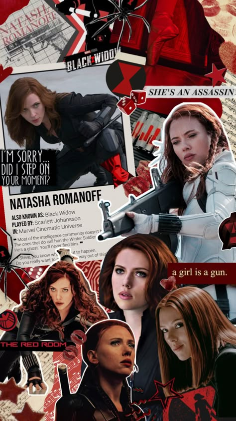 Black Widow Moodboard, Natasha Romanoff Collage, Wanda And Natasha Wallpaper, Natasha Romanoff Wallpaper Aesthetic, Black Widow Wallpaper Aesthetic, Black Widow Collage, Marvel Collage Wallpaper, Marvel Avengers Wallpaper, Natasha Marvel