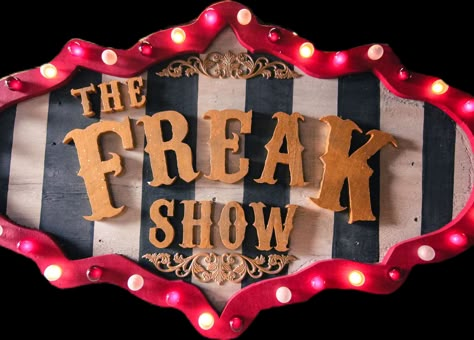 Circus Set Design, Circus Signage, Clown Phobia, Neon Circus, Club Halloween Party, Circus Scene, Scary Circus, Circus Props, Circus Signs