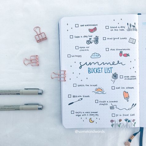 My summer bucket list with cute little doodles 🙌🏼 so happy wirh this cute page #bucketlist #sommer #summer #summerbucketlist #summerbucket #doodles #doodleaday #doodling #journal #journaling #journalideen #planung #organisation #produktivität Summer Bucket List Journal Page, Bullet Journal Summer Ideas, Bujo Bucket List, Summer Bucket List Bullet Journal, Summer Bucket List Journal, Bucket List Journal Ideas, Bucket List Journal Page, Summer Journal Aesthetic, Bucket List Design