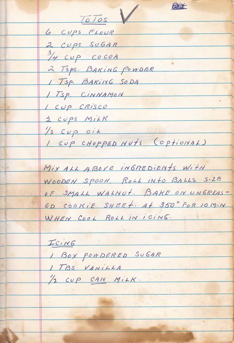 Gram's handwritten recipe Handwritten Cookie Recipes, Old Recipes Vintage Cook Books, Handwritten Recipe Book, 1950s Recipes, Hand Written Recipes, Book Notion, Pb2 Recipes, Chocolate Fudge Cake Recipe, Recipes Vintage