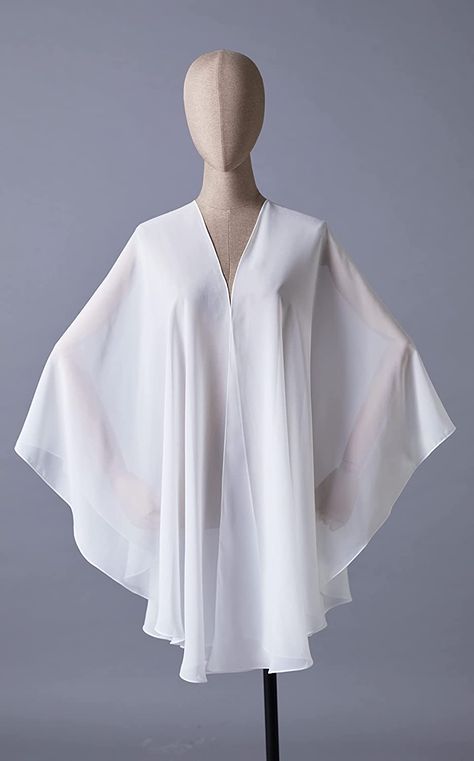 Chiffon Shawl Bridal Wedding Wrap Long Evening Scarves Scarf Ivory at Amazon Women’s Clothing store Chiffon Poncho, Model Outer, Women Evening Dresses, Evening Dresses Wedding, Dress Stole, Evening Scarf, Chiffon Cover Up, White Shawl, Clothing Reference