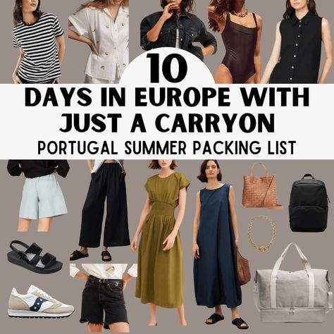 European Summer Vacation Packing List: Amazing Portugal Edition - The Pauline Portugal Packing List, Summer Vacation Packing List, Summer Vacation Packing, European Summer Vacation, Summer Packing Lists, Vacation Packing List, Summer Packing, Packing List For Vacation, Vacation Packing