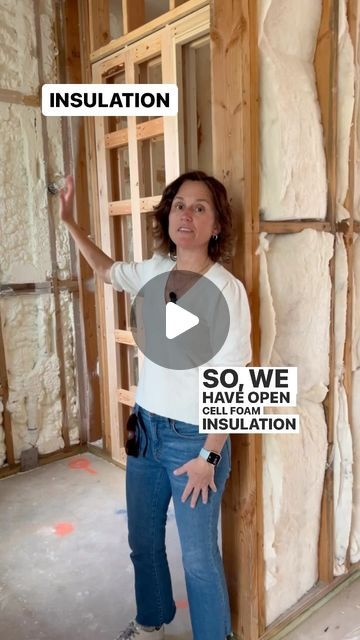 Erin Stetzer on Instagram: "Open cell wet insulation for exterior walls and rafters 💫 and batt insulation on some of the interior walls for sound control 🔇 Designer: @eg_interiors Architect: @jifjones_architect Builder: @stetzerbuilders Want to talk with Erin about YOUR project? For homeowners and builders, whether you are looking for input on a current project or thinking about building or remodeling a home, Erin and her team are here to help you through the entire process! Head to https://www.stetzerbuilders.com to book a virtual consult with Erin today ✨💻🙌 ______ #stetzerbuilders #homebuilder #custombuilder #customhomes #customhomebuilder #construction #dreamhome #homeinspo #homedesign #builder #homesweethome #newhome #newconstruction #housegoals #buildersofinstagram #dreamhouse⁠ # Exterior Insulation, Floor Insulation, Home Building Tips, Construction Techniques, New Kitchen Designs, Types Of Insulation, Building Tips, Construction Details, Sound Control