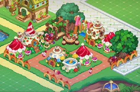 Cookie Run Kingdom Cottagecore, Cookie Run Kingdom House Layout, Cookie Run Kingdom Village Ideas, Cookie Run Kingdom Jellybean Farm Layout, Cookie Run Kingdom Layout Ideas Simple, Cookie Run Kingdom Layout Ideas Aesthetic, Cookie Run Drawing, Cookie Run Layout Ideas, Cookie Run Kingdom Build Ideas