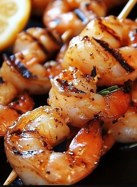 Grill Shrimp Marinade, Grill Shrimp Recipes, Shrimp Marinade For Grill, Garlic Herb Shrimp, Grilled Garlic Shrimp, Grilled Shrimp Marinade, Slow Cooker Baked Ziti, Antipasto Recipes, Seafood Ideas