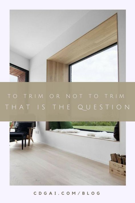 To Trim or Not To Trim, That is the Question... Modern Window Casing, Modern Baseboards And Trim, Window Trim Ideas Interior, Modern Window Trim, Wood Window Trim, Modern Crown Molding, Window Jamb, Modern Baseboards, Modern Trim