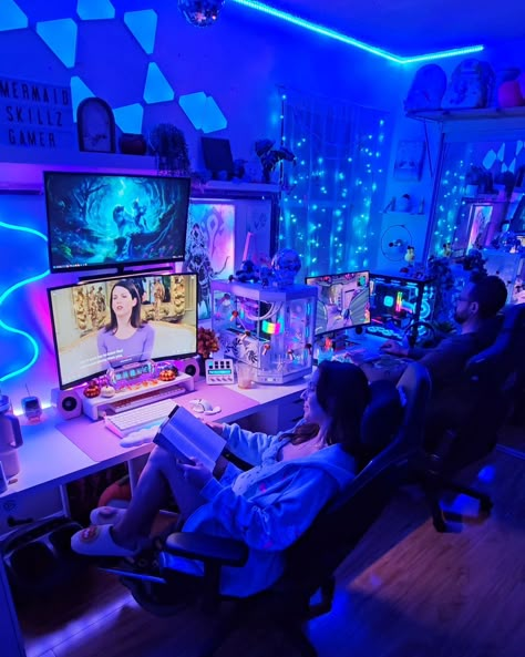 📖🎮When a book girly meets a gamer boy 🎮📖 #CoupleGoals #marriedlife #booktok #gamerlife #gameroom #couples #booklover #gaming Gaming Set Up Couple, Matching Gaming Setup Couples, Gamer Setup Boy, Game Room Ideas Couples, Gaming Room Ideas For Couples, Gaming Setup For Couples, Couple Gaming Setups, Gaming Room Setup For Couples, Couple Setup Gaming