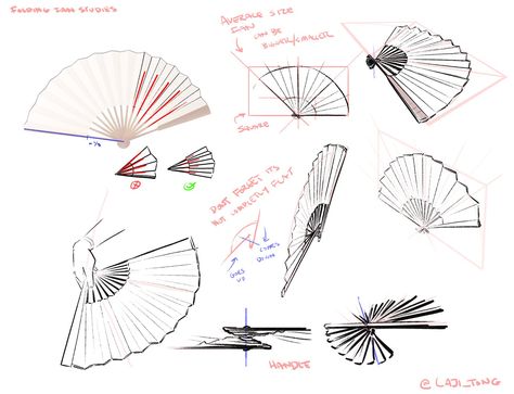 Hand Fan Drawing Reference, Fan Poses, Fan Drawing, Hand Drawing Reference, Gambar Figur, Poses References, Guided Drawing, Anime Drawings Tutorials, Drawing Skills